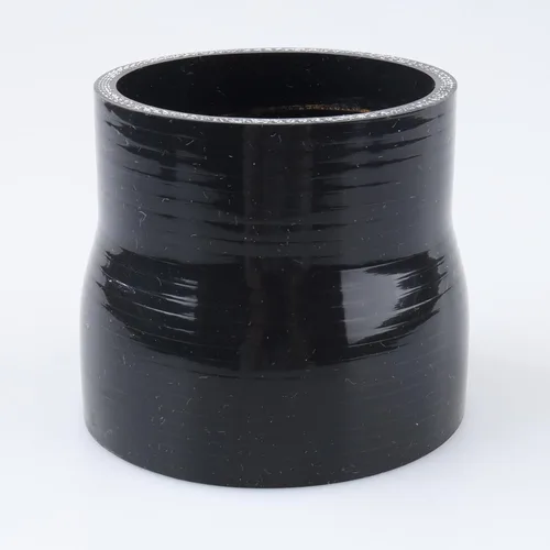 Vista 101 de AC PERFORMANCE ID de 1" a 1/2" (25mm a 13mm) Manguera de silicona recta reductora de 3 capas reforzada negra, 3" de longitud