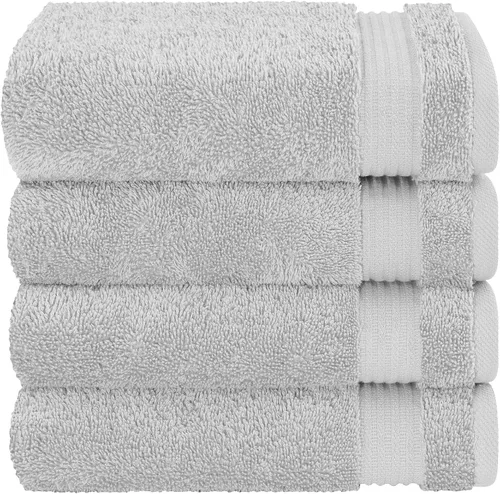 Vista 628 de Cotton Paradise 100% Cotton Turkish Washcloth Set for Bathroom, 4 Piece Soft Absorbent Small Hand Face Towels Wash Rags, Lilac