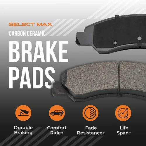 Vista 2 de Max Advanced Brakes SelectMAX Pastillas de Freno Delanteras Compatible con Honda Civic 2000-2015 Bajo Polvo y Silenciosas Cerámica de Carbono