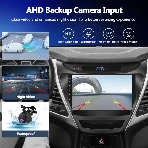 Vista 5 de CAMECHO 2G+32G Android 11 Car Stereo para Hyundai Elantra 2014 2015 2016 inalámbrico Apple CarPlay Android Auto GPS Navegación 9 "HD pantalla táctil