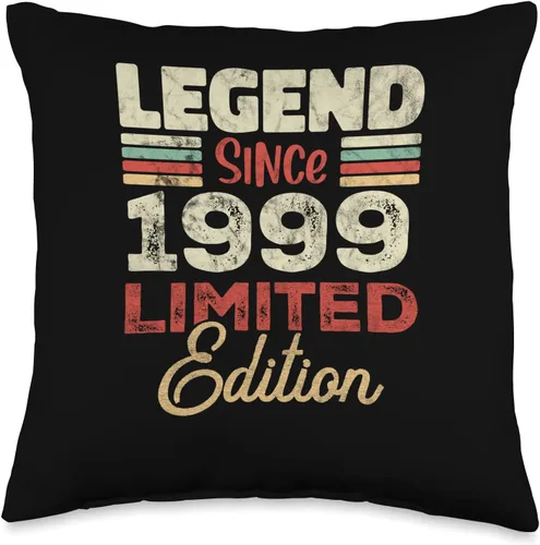 Retro Since 1999 Limited Edition Born in 1999 24th Birthday 24 Year Old Since 1999 Limited Edition Throw Pillow, 16x16, Multicolor