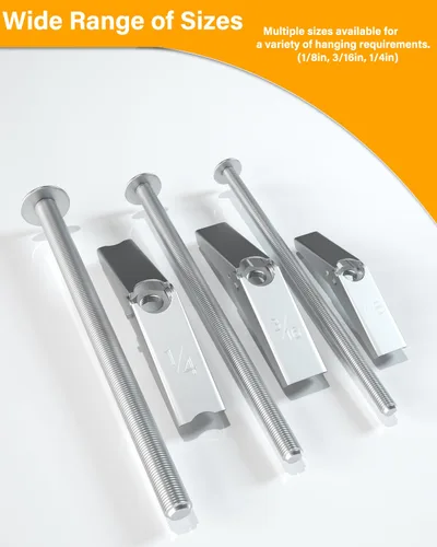 Vista 7 de Anclajes para paneles de yeso resistentes de 1/4 de pulgada, 15 pernos de palanca de metal con pernos, kit de anclajes y tornillos de pared seca