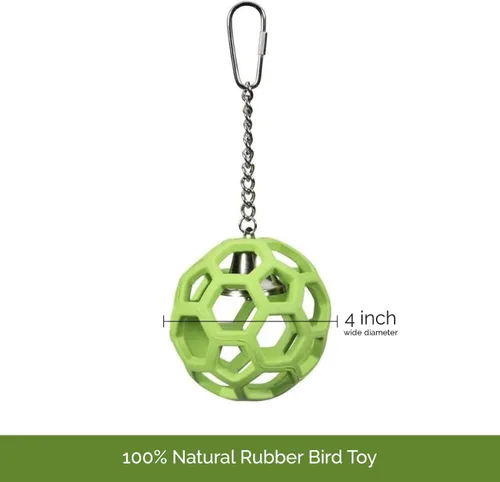 Vista 2 de JW Pet Activitoys HOL-ee - Juguete de loro con rodillo, 4 pulgadas