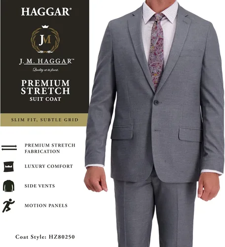 Vista 5 de J.M. Haggar Abrigo separado para hombre de alto rendimiento elástico y ajustado, Negro vivo
