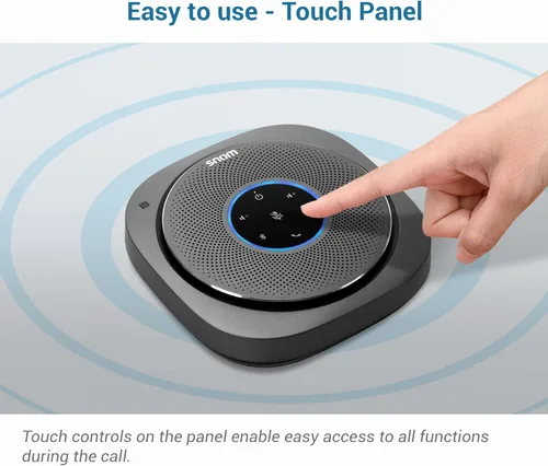 Vista 10 de Snom Altavoz de conferencia Bluetooth 5.0 C300 con 6 micrófonos, tiempo de llamada de 24 horas, control por aplicación, USB C, oficina en casa