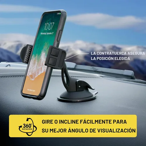 Vista 5 de Scosche UHCUP2M-SP1 - Soporte universal para teléfono con brazos ajustables y base ajustable, se expande para adaptarse al portavasos, rotación