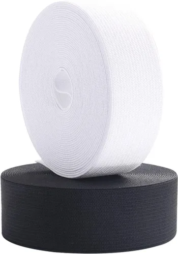 Vista 2 de Bandas elásticas para coser, banda elástica de tela elástica de 1 pulgada de ancho, carrete elástico para tejer, carrete elástico de 10 yardas