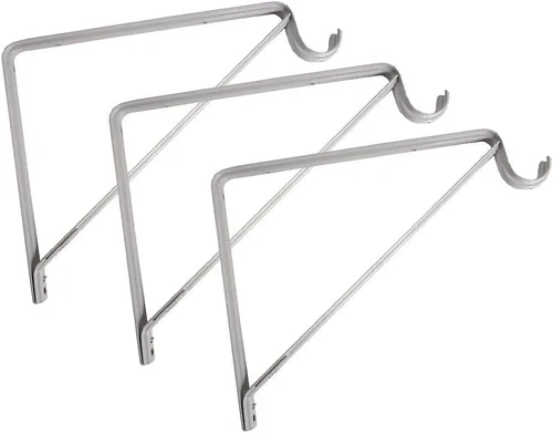 Design House, 182725 - Soporte de barra de acero para armario con gancho, 3 unidades, color blanco