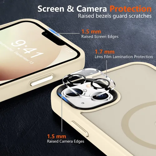 Vista 1156 de MOCCA - Funda magnética resistente para iPhone 11 de 6.1 pulgadas, no se vuelve amarilla y es compatible con MagSafe, protector de pantalla