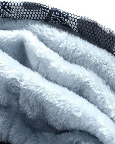 Vista 4 de Machlab - Sudadera con capucha, de forro polar para hombre, con cremallera completa, abrigo grueso cálido de lana