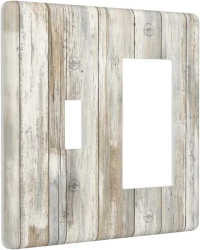 Vista 197 de Placa de Interruptor de Luz de Palanca Única Abstracta en Negro, Blanco y Gris, Cubierta de Tomacorriente, Placa de Pared Decorativa de Un