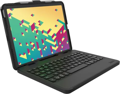 Vista 12 de ZAGG Rugged Book - Funda desmontable y teclado con bisagras magnéticas para iPad Air, iPad Air 2, iPad 9.7, iPad 9.7 Pro, emparejamiento Bluetooth