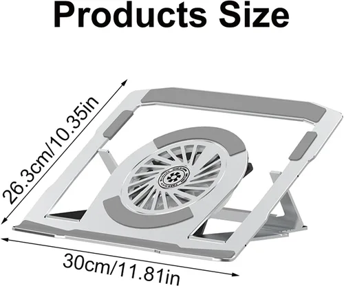 Vista 4 de Ergonomic Laptop Holder with MultiAngle Aluminum Cooling Bracket with Quiet Fan 6 Height Portable Laptop