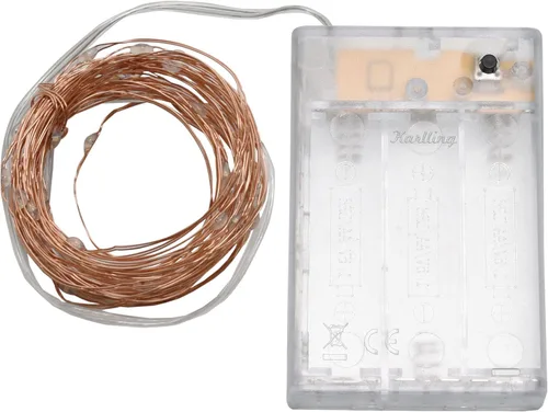 Vista 6 de Karlling Guirnalda de luces a pilas, luces de Navidad de 16 pies para decoración de Navidad, mini luces LED para dormitorio con 8 modos