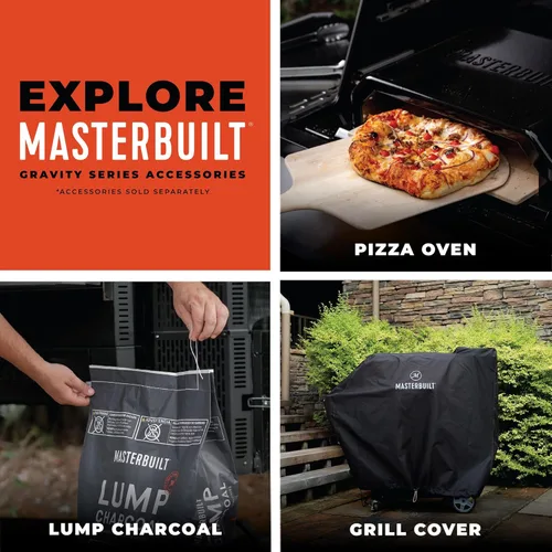 Vista 9 de Masterbuilt Gravity Series 800 Parrilla ahumadora - Parrilla de carbón más inserto de plancha, control digital, conectividad de aplicaciones, 800
