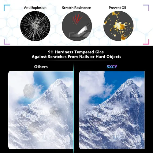 Vista 5 de SXCY Protector de pantalla para Chevy Blazer (Gas) 2023 2024 2025 2023 2024 2025 Blazer Protector de pantalla de vidrio templado 2023 2024 2025