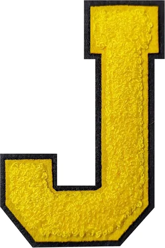 Vista 75 de 2 parches de letras de felpilla termo-adhesivas de 2.5", parches de letras universitarias de punto de felpilla para ropa (negro/blanco 2-1/2, S)