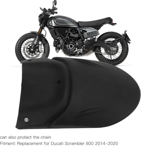 Vista 4 de Extensión frontal negra, extensión Qiilu guardabarros, extensor de extensión de guardabarros delantero negro, accesorios de motocicleta de repuesto