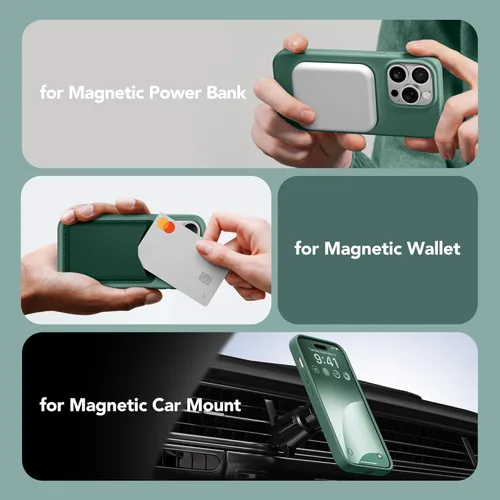 Vista 606 de GONEZ Funda magnética para iPhone 14, compatible con Magsafe, con protector de pantalla + protector de cámara, forro de microfibra antiarañazos