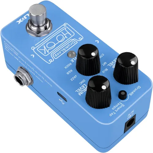 Vista 4 de NUX NDL-3 HOOK Drum & Loop Mini Looper Pedal, grabación de 6 minutos, overdubs ilimitados, teléfonos de 1/8 pulgadas para práctica silenciosa