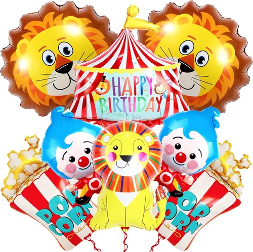 Juego de globos gigantes de carnaval y globos de león, paquete de 8, globos de carnaval para decoraciones de fiestas temáticas de carnaval, globos