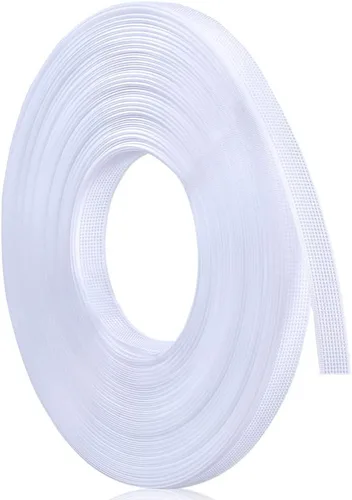 Sntieecr Deshuesado de poliéster blanco de 1/2 pulgada x 25 yardas para costura, a través de deshuesado de baja densidad para vestidos de boda,