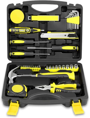 Vista 16 de Auto Dynasty Kit de herramientas para el hogar de 39 piezas, juegos de herramientas manuales básicas para el hogar con destornilladores