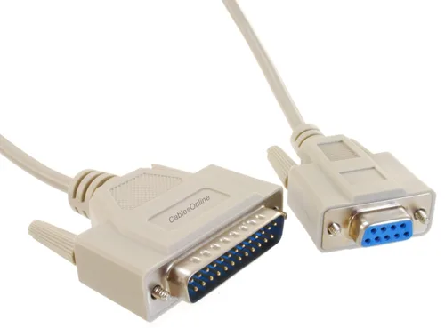 Vista 2 de CablesOnline S-4106 - Cable DB9 hembra a DB25 macho de 9 conductores Serial RS232