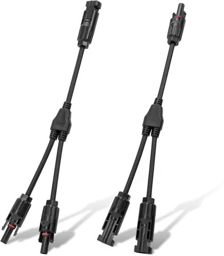 ECO-WORTHY Conectores solares Y rama paralela PV adaptador cable cable enchufe kit de herramientas para panel solar (M/FF+F/MM)