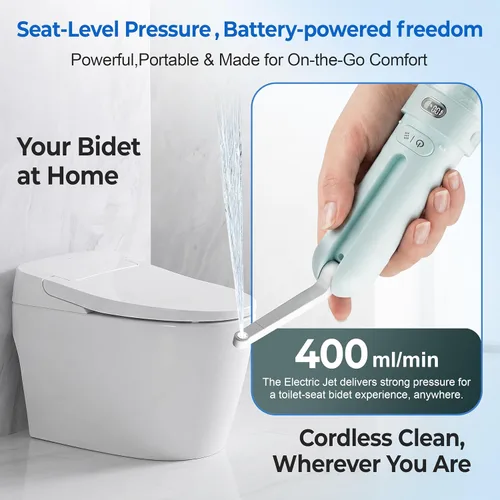Vista 3 de Bidé eléctrico portátil – Bidé de viaje recargable para mujeres, cuidado posparto e higiene personal con 3 modos de presión para viajes en casa