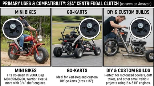 Vista 8 de FDJ Embrague Centrífugo 3/4 10 Dientes 212cc Motor Depredador Go Kart Embrague con Kit de Tornillo y Arandela