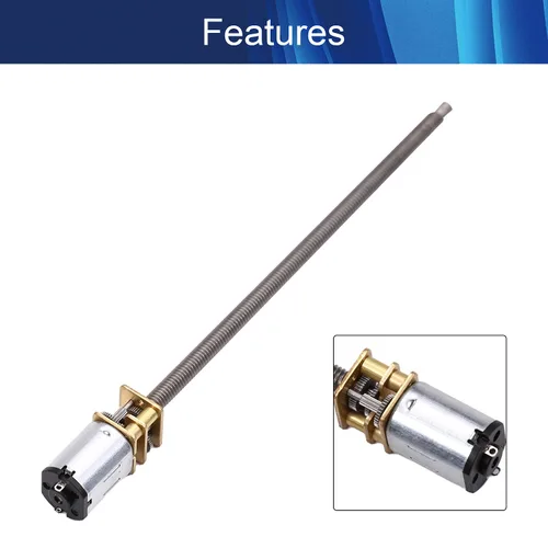 Vista 3 de Motor de engranajes de reducción de velocidad N20 de 12 V 400 RPM de CC con eje de rosca de tornillo de plomo M4x100mm para juguetes electrónicos