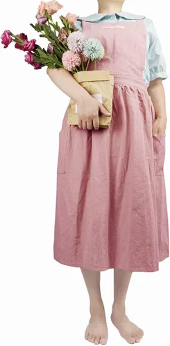 Vista 15 de Delantal vintage para mujer y niñas de jardinería con espalda cruzada y diseño de pinafore