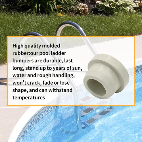 Vista 3 de HAKATOP Parachoques de escalera de piscina para piscina enterrada – Escalera de goma para piscina de 1.9 pulgadas, tubo de escalera de piscina