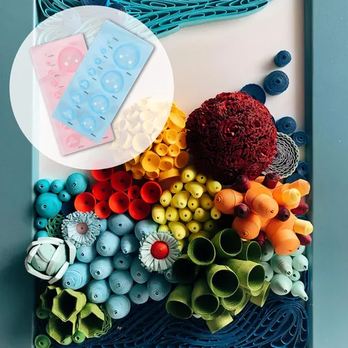 Vista 9 de 4 Uds. Herramientas de papel Quilling 3D Domes Half Ball Mold Plastic Mini Quilling Mold para DIY Paper Craft Tool
