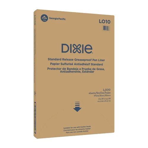 Dixie LO10 sartén forrado con tapadera antigrasa, 16.38 pulgadas de longitud x 24.38 pulgadas de ancho, blanco (estuche de 1,000)