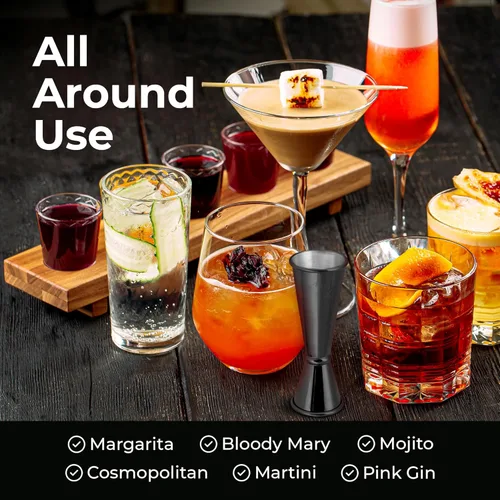 Vista 9 de Zulay - Jigger de cóctel de estilo japonés de alta calidad, 2 onzas, 1 onza, doble gatillo de bartending - Acero inoxidable 304 con medidas grabadas