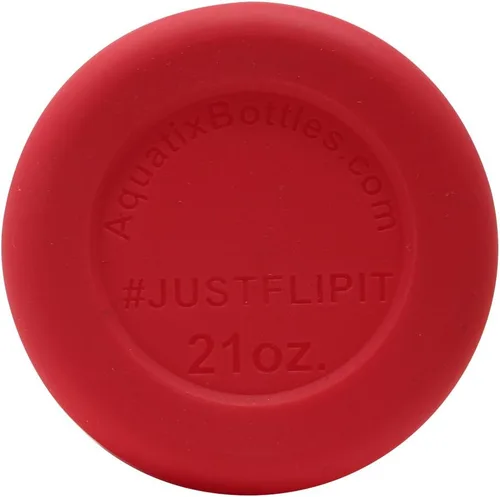 Rojo - Funda protectora de silicona Aquatix para botellas Aquatix con tapa abatible de 21 onzas, cubierta inferior antideslizante, sin BPA y apta