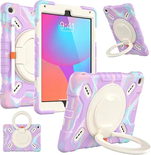 Vista 21 de Pepkoo Funda EVA anticaídas 9.7 para iPad, compatible con iPad 5ª/6ª/Air/Air2, con soporte ajustable, proporciona una protección completa de 360