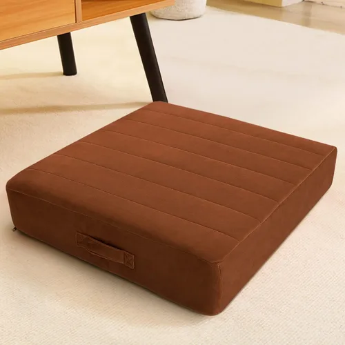 MeMoreCool Cojín cuadrado de piso para sentarse para adultos y niños, gran cojín de meditación con espuma gruesa y cubierta mullida, cojín de piso