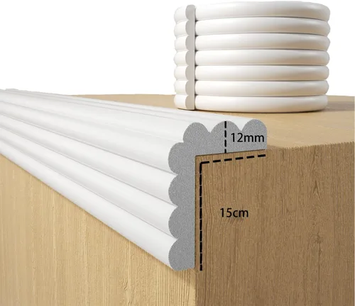 Vista 15 de Protector de esquina para paredes a prueba de bebés, protector de esquina con borde, protectores de esquina de goma blanda de 6.56 pies de largo