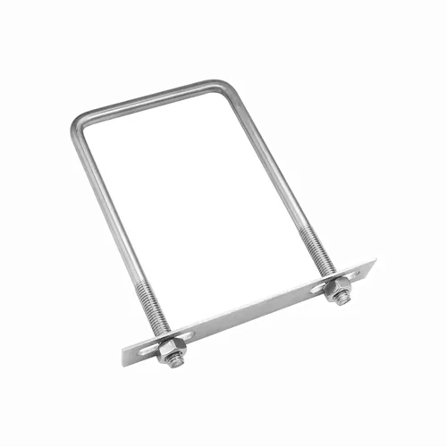 Vista 14 de Pernos en U cuadrados de acero inoxidable 304 de 1 "(25 mm) de ancho interior, 3 "(75 mm) de longitud inoxidable M8 con tuercas, placa de marco