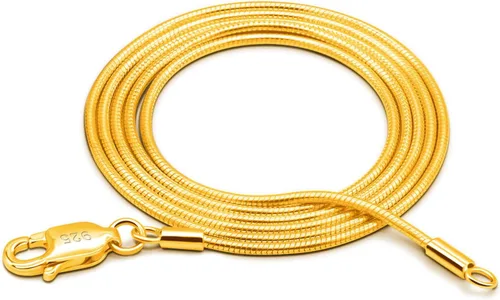 Vista 8 de Dankadi Collar de Cadena de Serpiente Mágica de Plata de Ley 925 para Mujeres - Collar de Cadena de Serpiente Sólida de 1,2 mm para Hombres Plateado