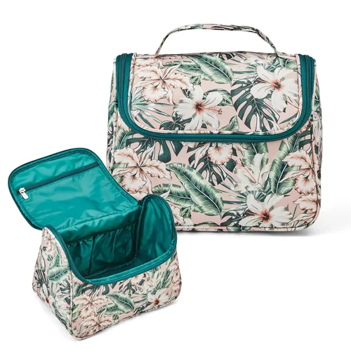 Conair Bolsa de maquillaje de viaje, bolsa grande para artículos de tocador y cosméticos con organizador interno, perfecta para escapadas de fin de