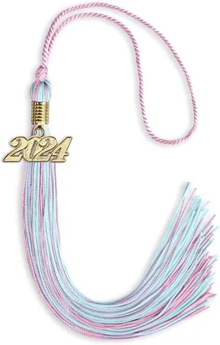 Vista 214 de Endea Graduation - Borla de doble color mixto con fecha dorada (negro/dorado antiguo, 2021)