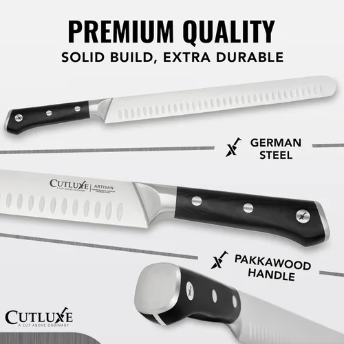 Vista 2 de Cutluxe Juego de Cuchillos de Trinchar para Barbacoa y Pechuga – Cuchillo de Cortar y Deshuesar de Acero Alemán Súper Afilado para Cortar Carne