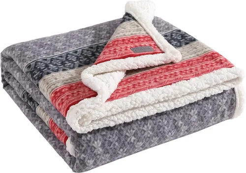 Vista 2 de Eddie Bauer - Manta de forro polar cepillado con reverso sherpa, decoración suave y acogedora para el hogar para cama o sofá