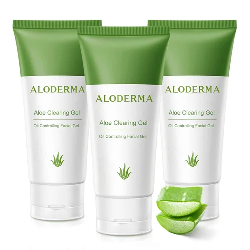 Vista 10 de Aloderma Aloe Clearing Gel for Clear Complexion with 90% Organic AloeVera - Moisturizing, Oil Controlling Facial Lotion with Allantoin, Wintergreen