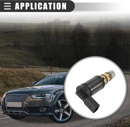 Vista 2 de Motoforti Válvula de control del compresor del A/C, para Audi A5 2010-2011, metal plástico, 7SEU16C, tono plateado tono negro dorado