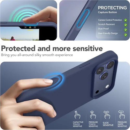Vista 1377 de GONEZ Funda magnética para iPhone 14, compatible con Magsafe, con protector de pantalla + protector de cámara, forro de microfibra antiarañazos